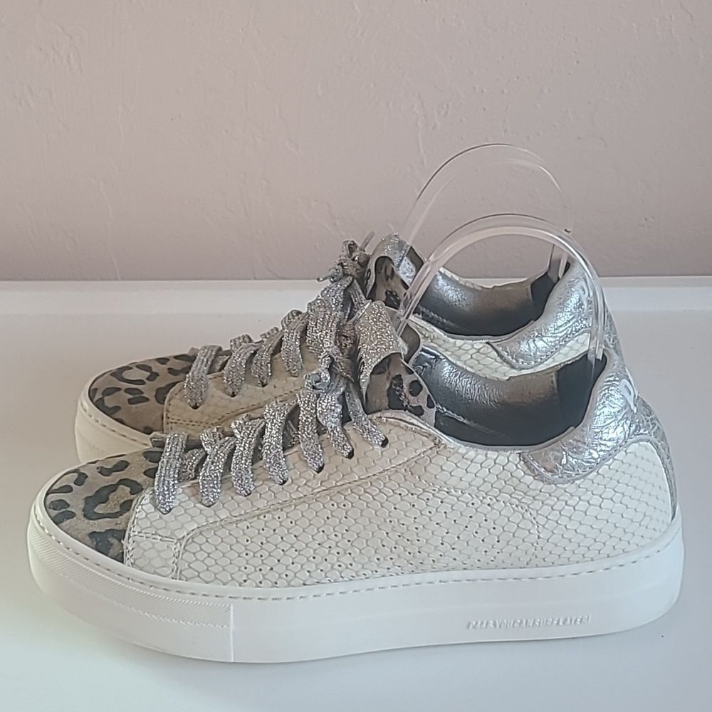 P448 Thea Python Roccia White Leather Platform Sn… - image 4